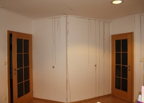 Oprava stropního sádrokartonu + malířské práce (pokoj + koupelna) - stav před realizací