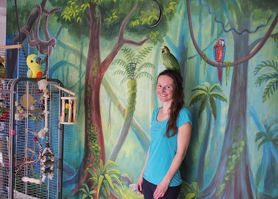 Džungle - malba na stěnu obývacího pokoje