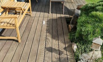 Renovace drevene terasy a zahradního nábytku - stav před realizací