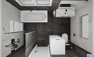 Obložení koupelny a pokládka dlažby i v dalších místnostech - stav před realizací