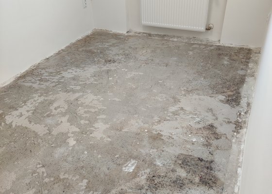Přebroušení betonové podlahy + stěrka