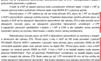 Rekonstrukce rozvodu plynu od HUP k fakturačním plynoměrům - stav před realizací