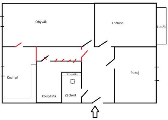 Rekonstrukce bytu - stav před realizací