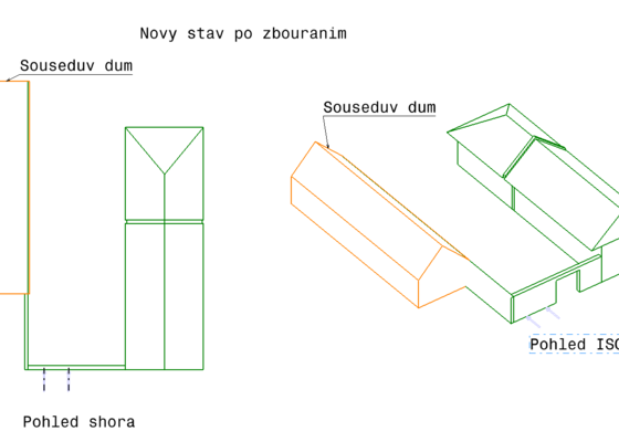 Bourání části starého domu