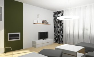 Modernizace obývacího pokoje v barvě khaki