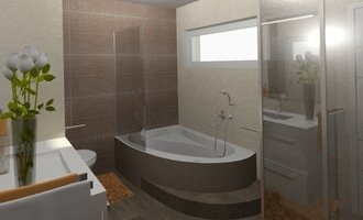 Návrh kuchyně, obývacího pokoje a koupelny