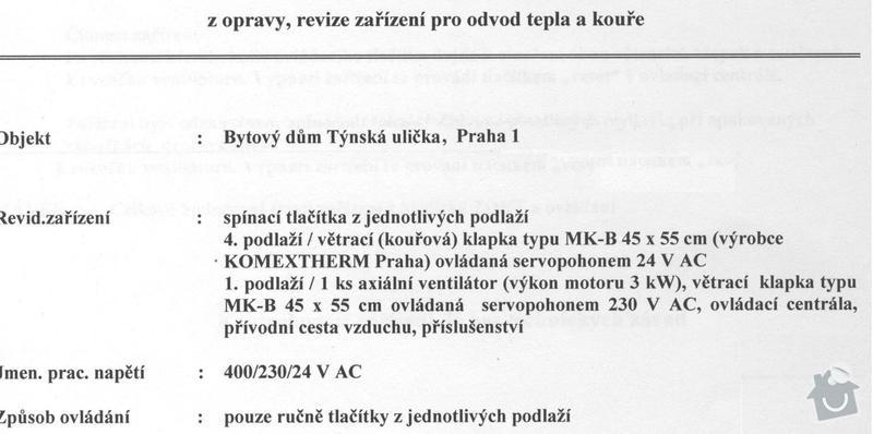 Revize protipožárního odvětrání a klapek: otk