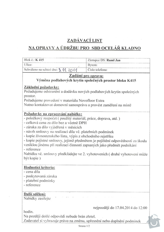 Výměna linolea v panelovém domě (3vchody, 8 pater): k415-zadavaci-list-20140325_Stranka_1