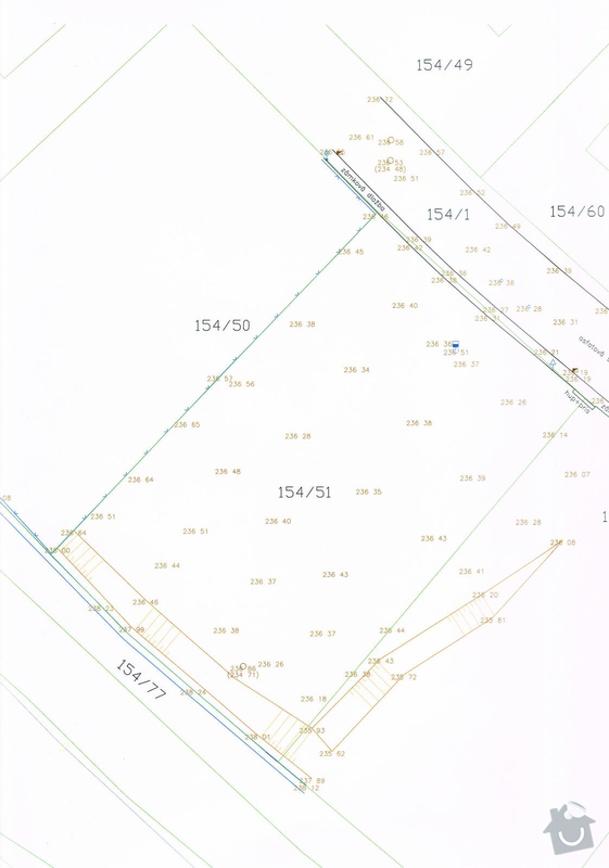 Geodetické vytyčení zákl.desky: mapa