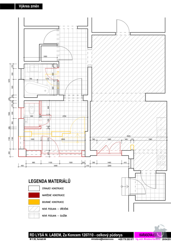 Studie dispozice přízemí RD: 03-vykres_zmen