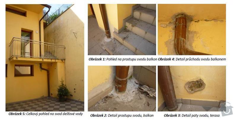 Oprava průchodu dešťosvodu balkónem: svod_destove_vody