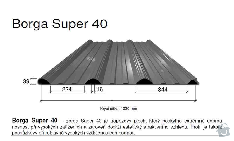 Oprava střechy chaty - do 60 m2: plech_napriklad
