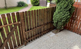 Pokladka dlažby a postavení nového plotu