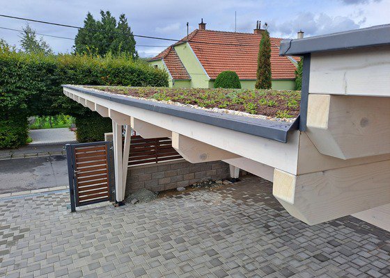 Parkovací stání se zelenou střechou