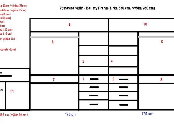 Vestavěné skříně na míru - stav před realizací