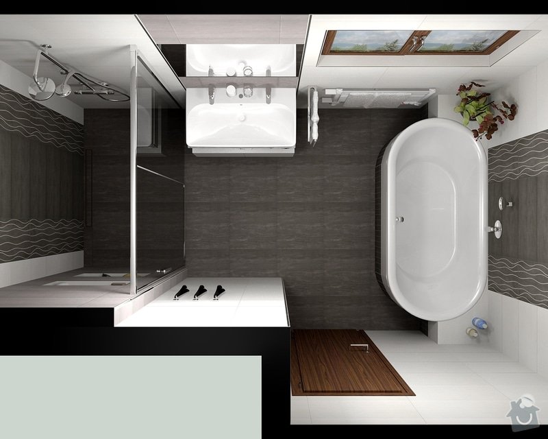 Oblozeni koupelny + 2 WC: Gazarek_koupelna_pohled_1