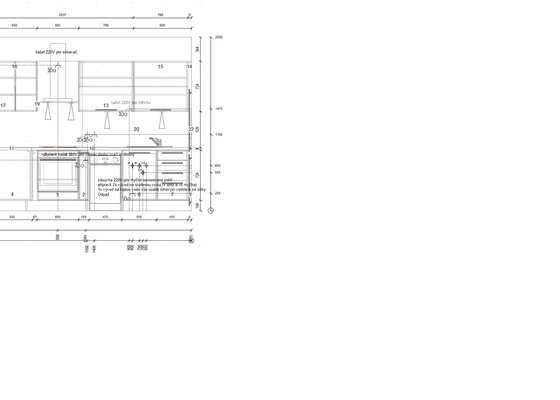 Příprava instalací (elektro, voda, odpad) pro kuchyňskou linku - stav před realizací