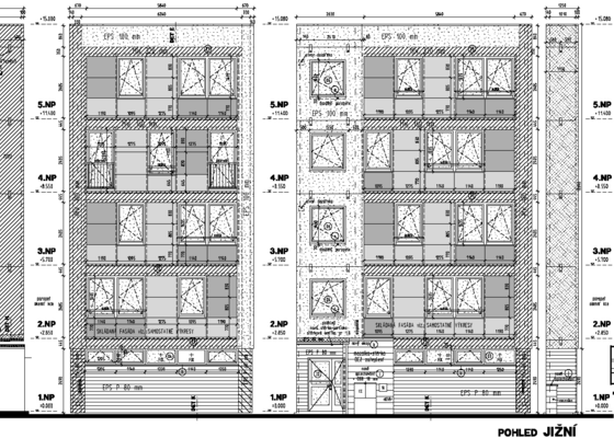 Projekt zateplení stávajícího panelového bytového domu