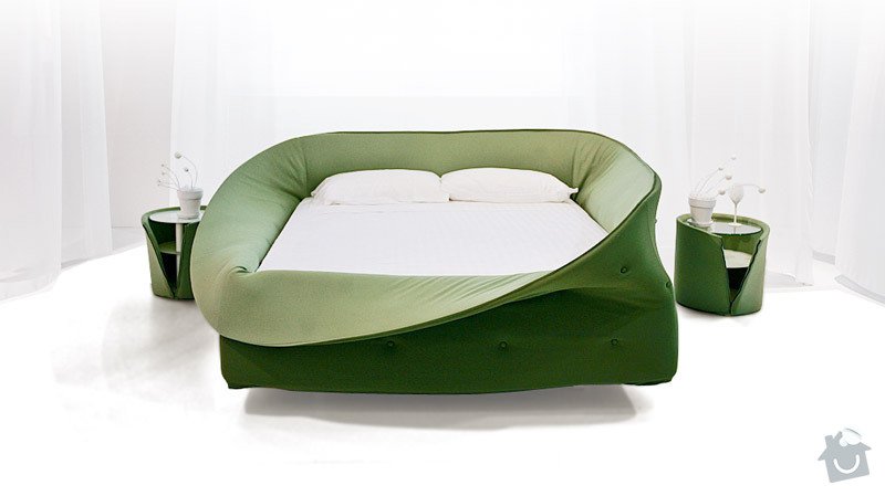 Výroba atypické čalouněné postele: col-letto-green