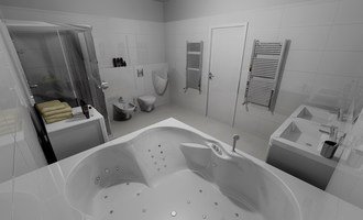Rekonstrukce luxusní koupelny a přidělání WC - stav před realizací