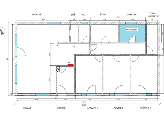 Zhotovení SDK stropu 116 m2 - stav před realizací