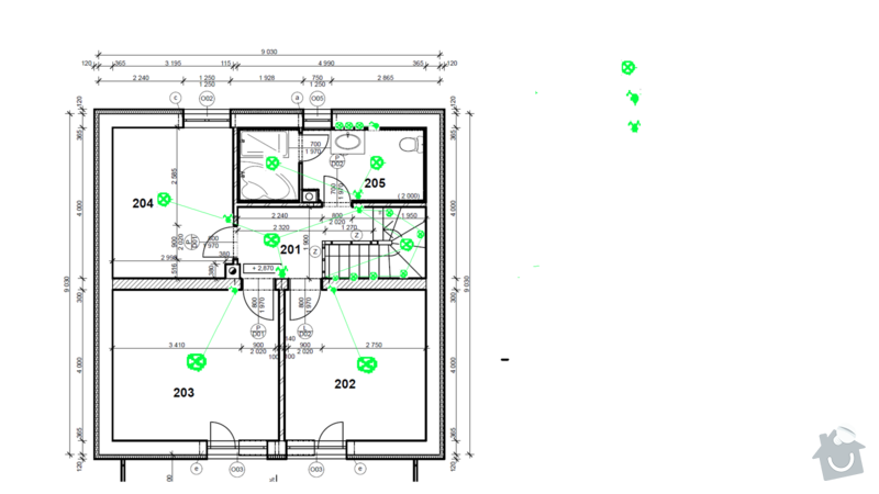 Vyhotovení rozvodů elektroinstalace novostavba: 2patrosvetla