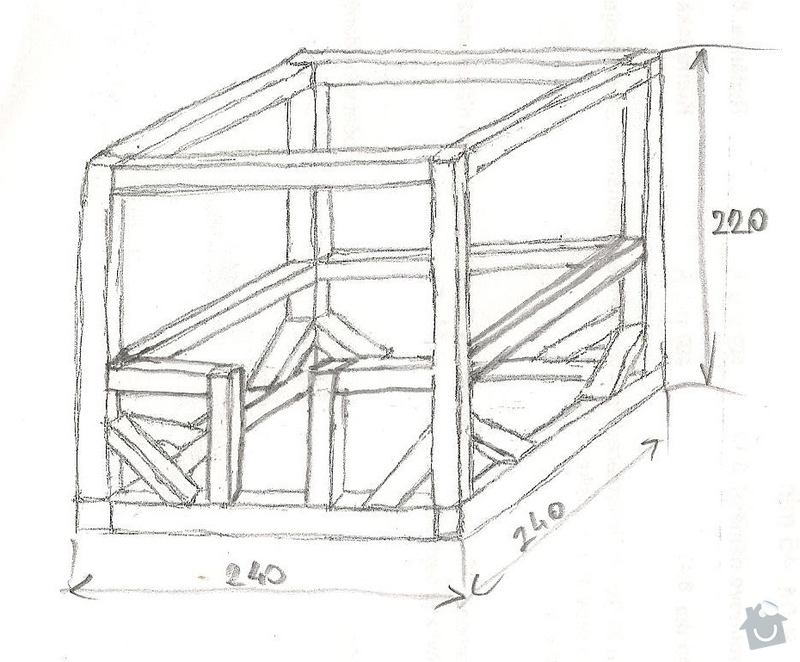 Dřevěný altánek: Altanek_kostra