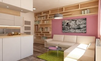 Kuchyňská linka + Obývací pokoj /dýha DUB/ - stav před realizací