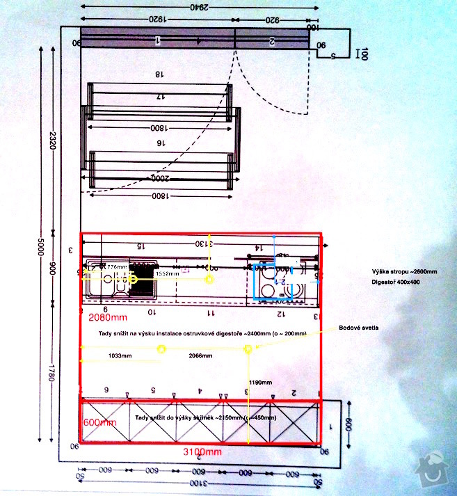 Příprava na instalace nové kuchyňské linky: podhled3