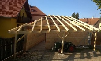 Zhotovení střechy dvougaráže