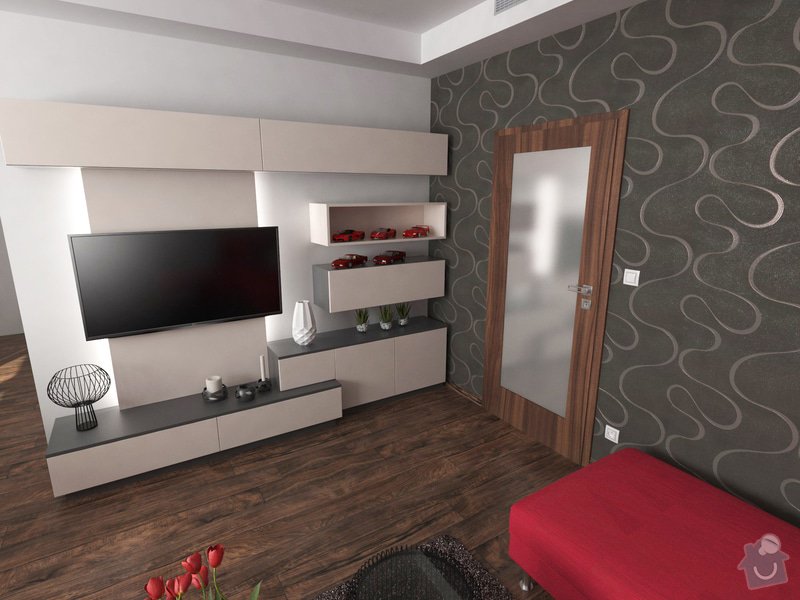 Návrh zařízení obývacího pokoje: Vizualizace_3