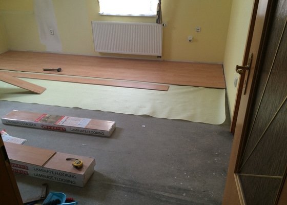 Pokládka plovoucí podlahy cca 20m2