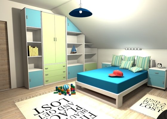 3D grafický návrh dětského pokoje