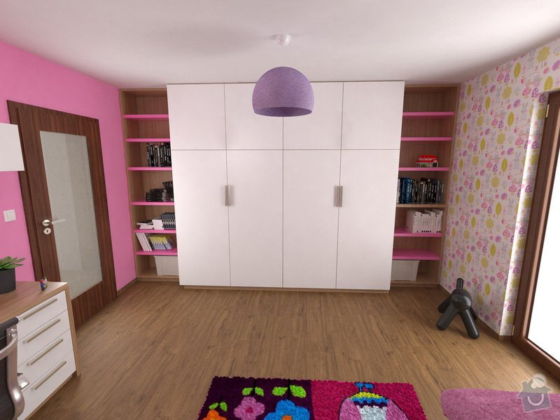 Návrh 2 dětských pokojů v podkroví: Vizualizace_pokojik_2-_1_-_horni_tip-on