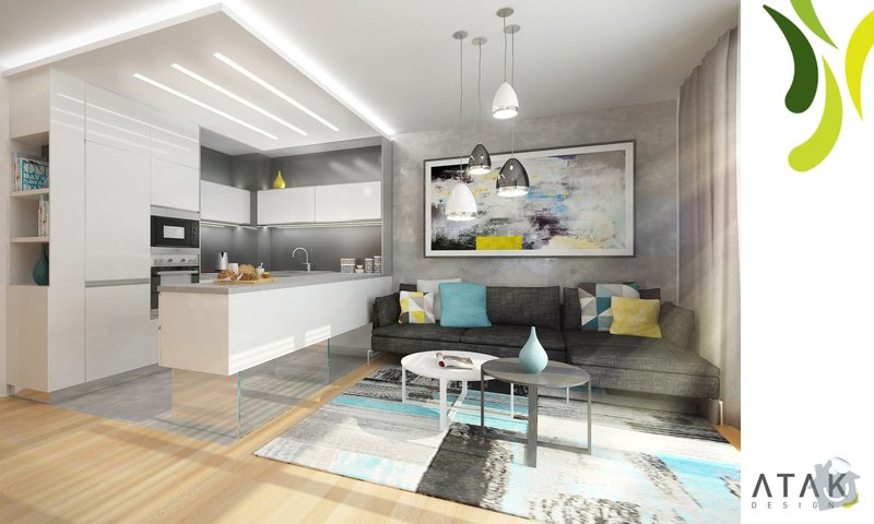 Montáž osvětlení v obývacím pokoji: vizualizace_1