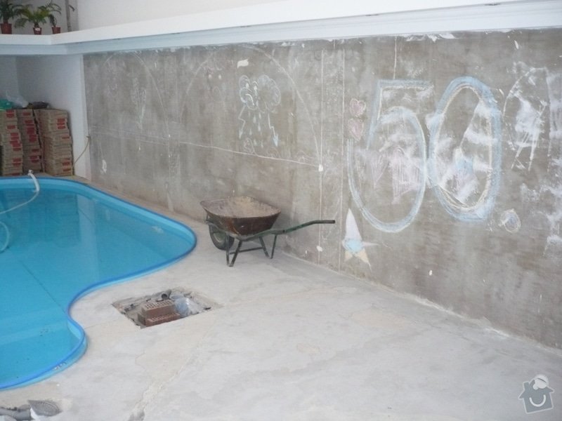 Obložení kolem bazénu s přilehlém sociálním zařízení: 026