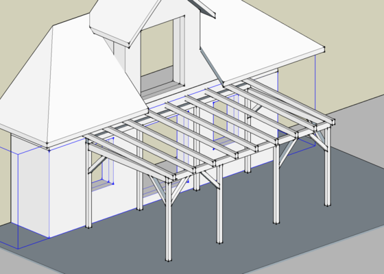 Dřevěná pergola - stav před realizací