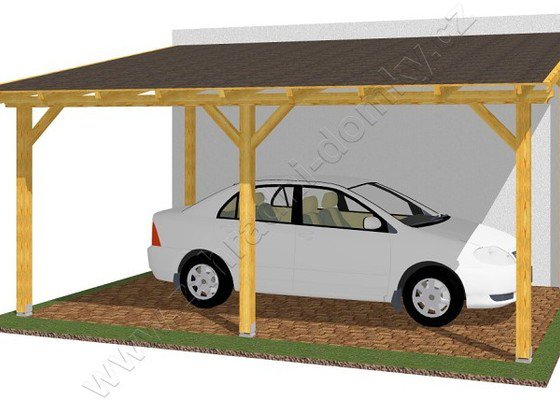 Parkovací stání se zámkovou dlažbou a přístřešek na auto