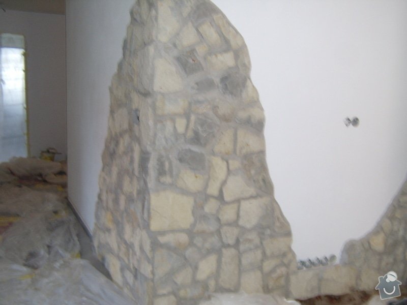 Obložení obývacího pokoje kamenem a koupelny + mozaika : PB180299