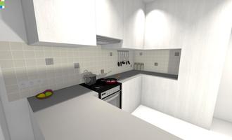 Obkladačské práce (obložení stěny za kuchyňskou linkou) - stav před realizací