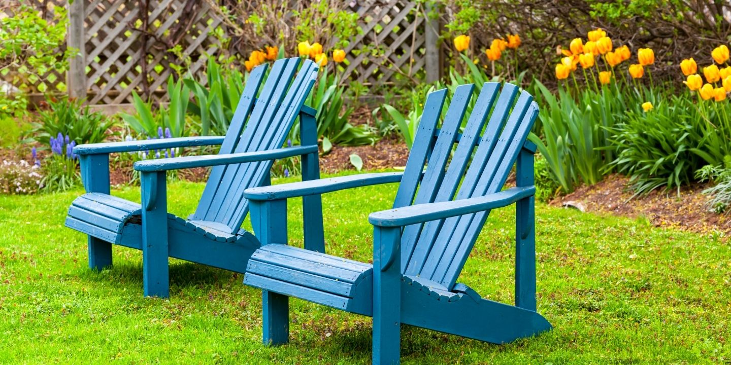 Zahradní nábytek - modrá lehátka